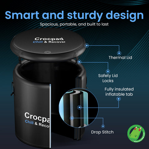 Large Ice Pod for Athletes – Cold Plunge Ice Bath for Recovery Portable Soaking Barrel with Cover -  Chiller (Optional)