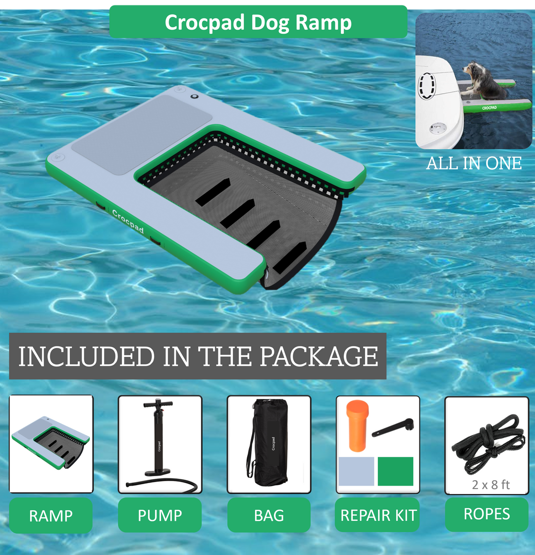 Inflatable Boat Ramp CROCPAD INFLATABLE DOG RAMP FOR BOATS, POOLS AND DOCKS – Crocpad