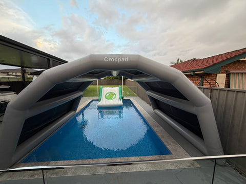 Crocpad Commercial Inflatable Pool Shelter – Windproof, Rain & UV Sun Protection Pool Cover