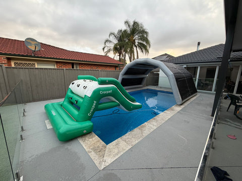 Crocpad Commercial Inflatable Pool Shelter – Windproof, Rain & UV Sun Protection Pool Cover